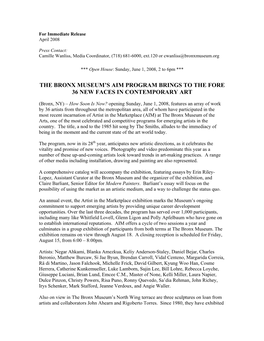 For Immediate Release April 2008