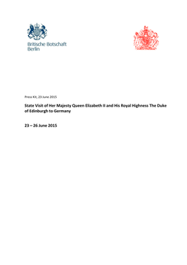 State Visit of Her Majesty Queen Elizabeth II and His Royal Highness the Duke of Edinburgh to Germany