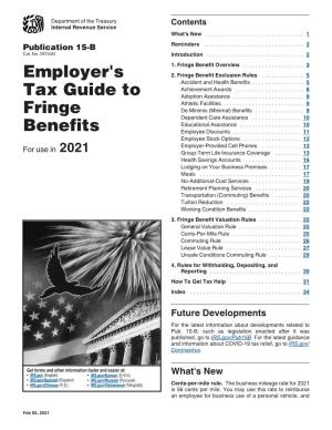 Publication 15-B, Employer's Tax Guide to Fringe Benefits