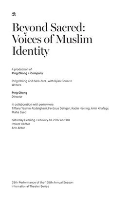 Beyond Sacred: Voices of Muslim Identity