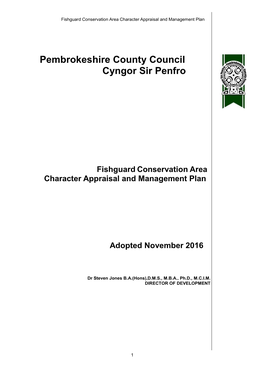 Fishguard Conservation Area Character Appraisal and Management Plan