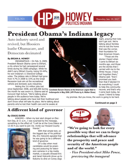 President Obama's Indiana Legacy