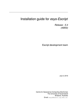 Escript Install Guide