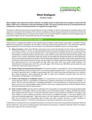 Meat Analogues Position Paper