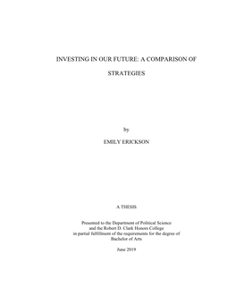 Investing in Our Future: a Comparison Of