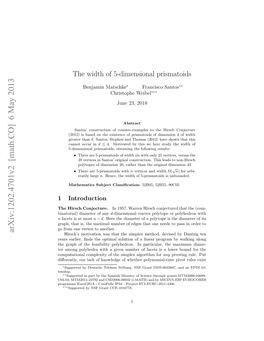 The Width of 5-Dimensional Prismatoids, As We Do in This Paper