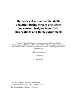 Dynamics of Microbial Metabolic Activities During Stream Ecosystem Succession: Insights from Field Observations and Flume Experiments