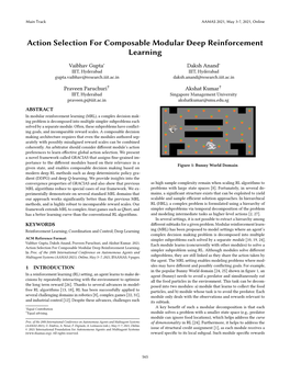 Action Selection for Composable Modular Deep Reinforcement Learning