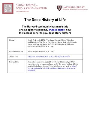 The Deep History of Life