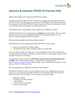 Johnson & Johnson COVID-19 Vaccine