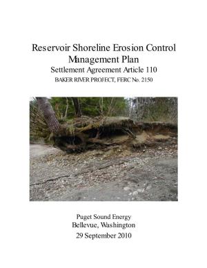 Reservoir Shoreline Erosion Control Management Plan Settlement Agreement Article 110 BAKER RIVER PROJECT, FERC No