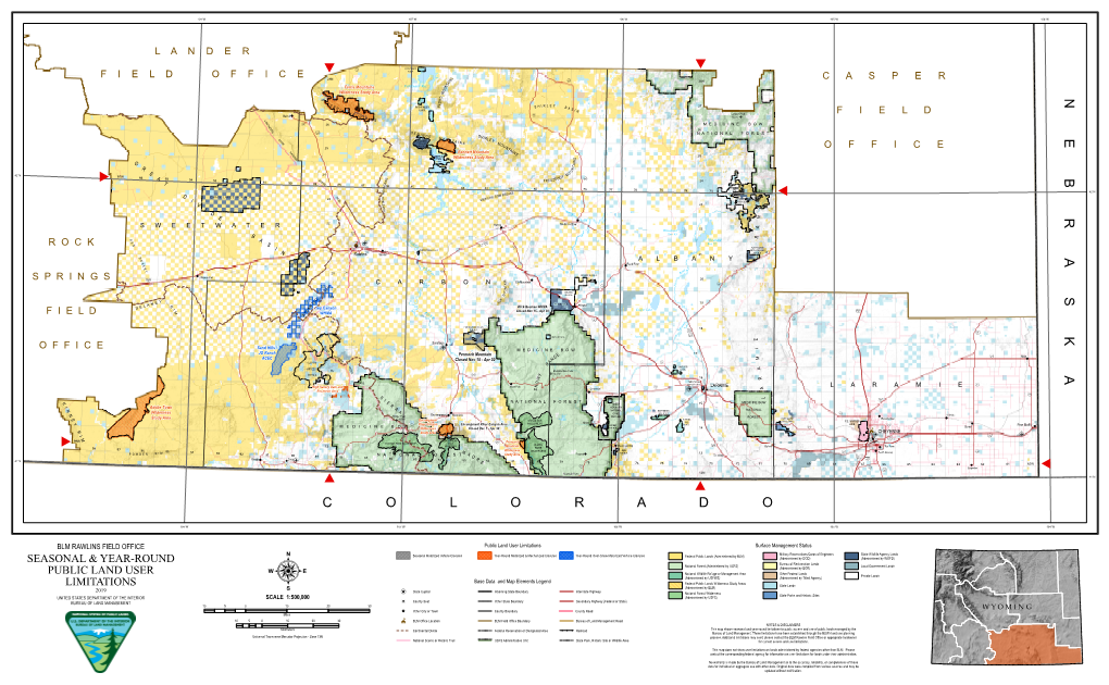 BLM Rawlins Field Office Seasonal & Year-Round BLM Public Land User Limitations