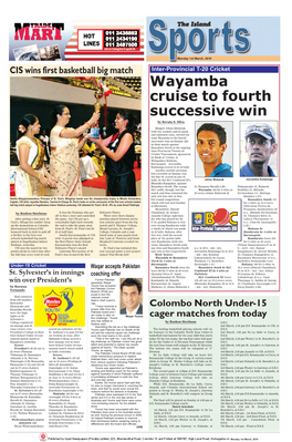 Wayamba Cruise to Fourth Successive Win by Revata S