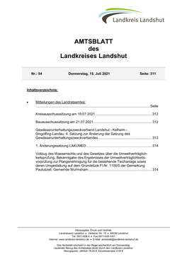 Amtsblatt Nr. 54/2021 Vom 15.07.2021