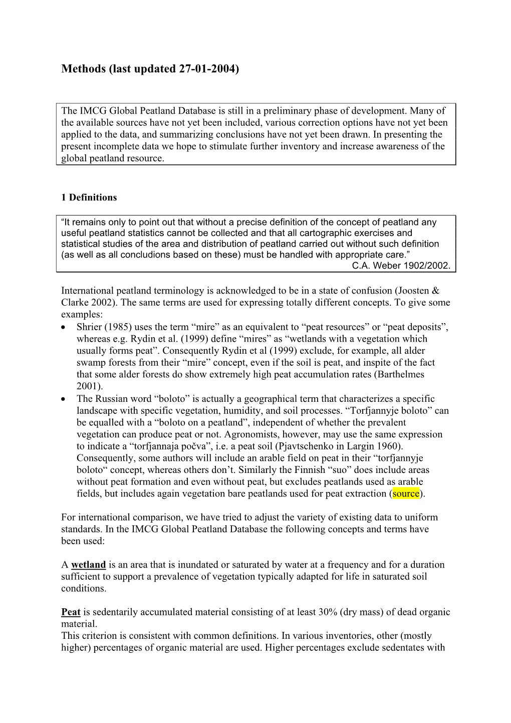 The Global Status of Mires and Peatlands