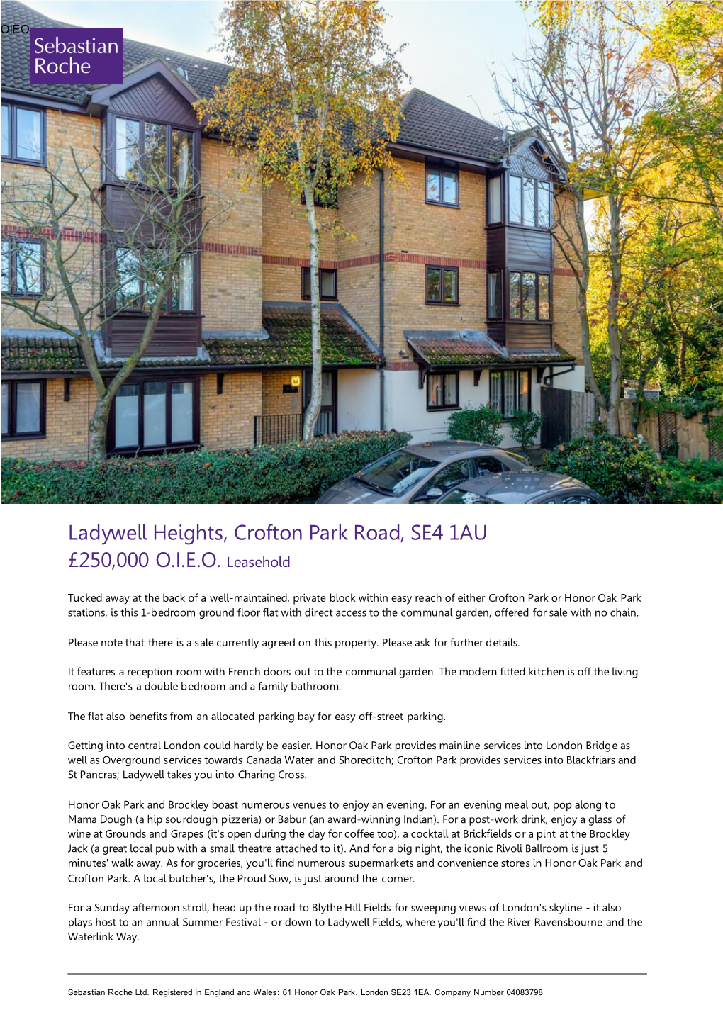 Ladywell Heights, Crofton Park Road, SE4 1AU £250,000 O.I.E.O. Leasehold