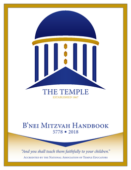 THE TEMPLE B'nei Mitzvah Handbook