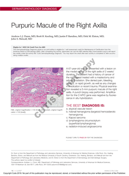 Purpuric Macule of the Right Axilla