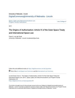 Article VI of the Outer Space Treaty and International Space Law