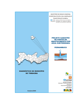 Diagnóstico Do Município De Timbaúba Pernambuco Projeto Cadastro De Fontes De Abastecimento Por Água Subterrânea