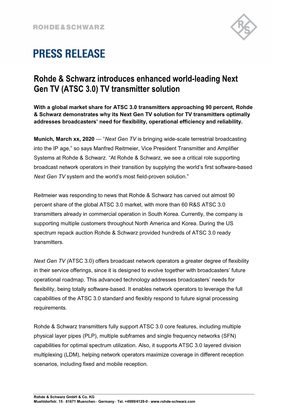 Rohde & Schwarz Introduces Enhanced World