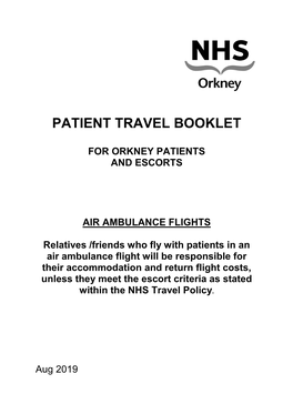 Patient Travel Booklet
