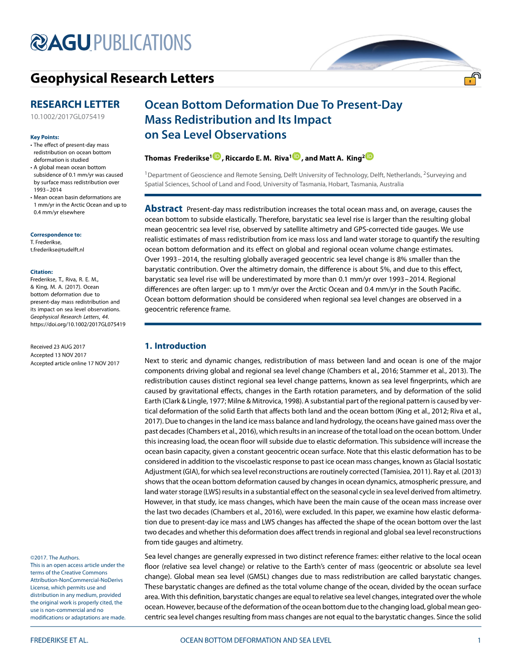 Geophysical Research Letters