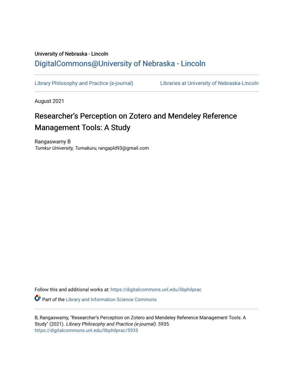 Researcher's Perception on Zotero and Mendeley Reference