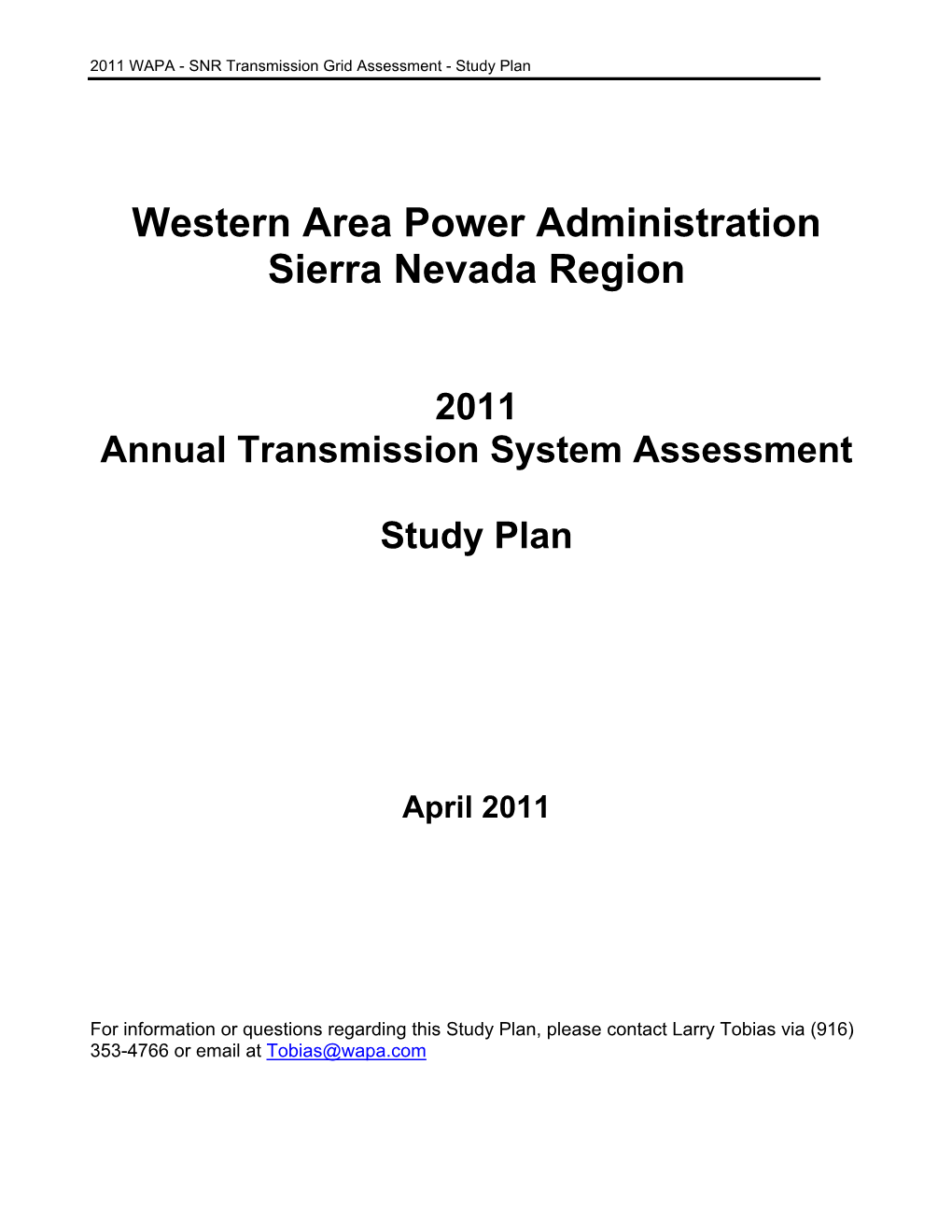 Western Area Power Administration Sierra Nevada Region