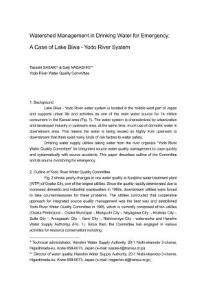 A Case of Lake Biwa - Yodo River System