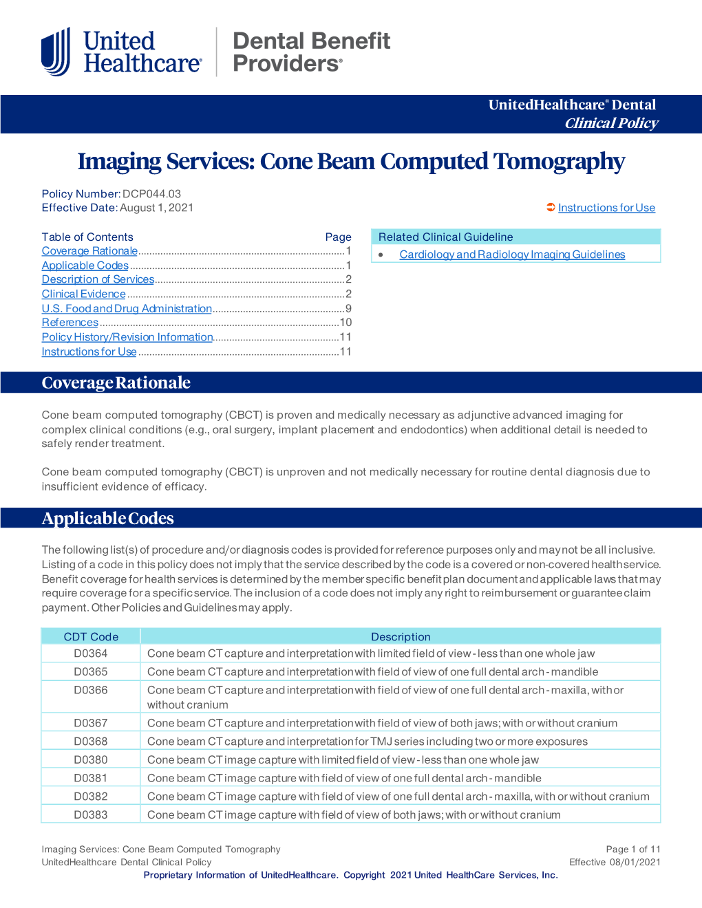 Imaging Services: Cone Beam Computed Tomography