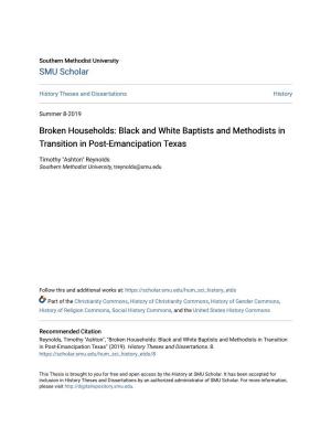 Black and White Baptists and Methodists in Transition in Post-Emancipation Texas