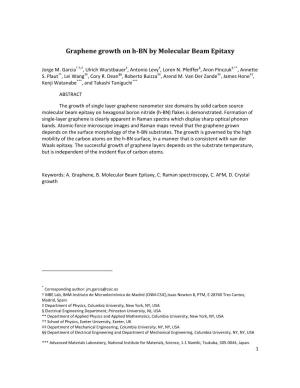 Graphene Growth on H-BN by Molecular Beam Epitaxy