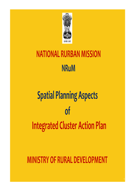 Integrated Cluster Action Plan Spatial Planning Aspects Of