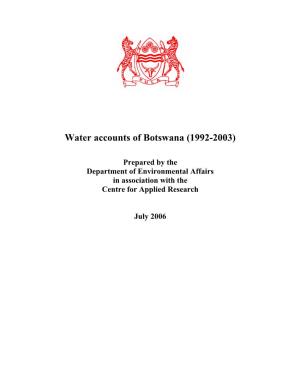 Water Accounts of Botswana (1992-2003)