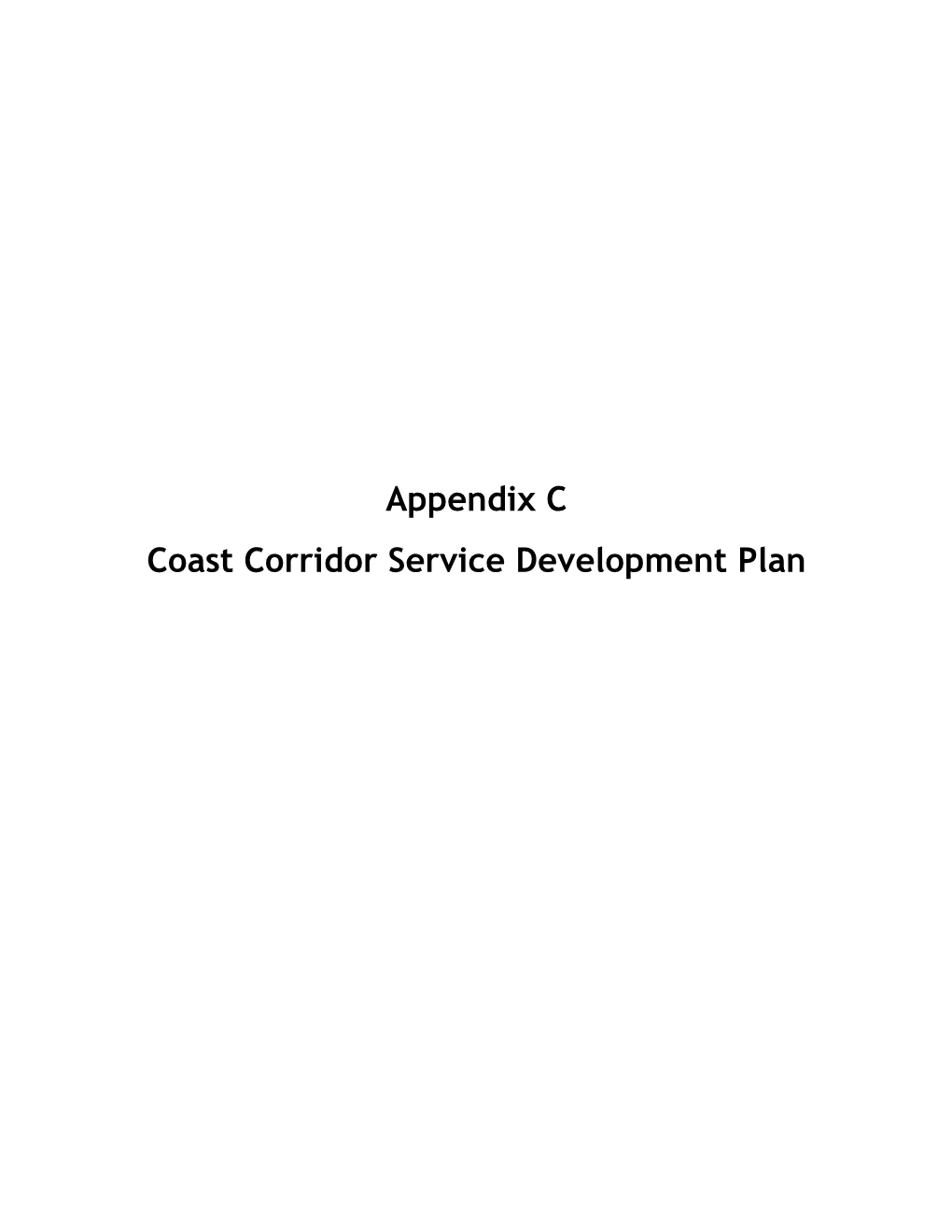 Coast Corridor Improvements Final Program EIS/EIR