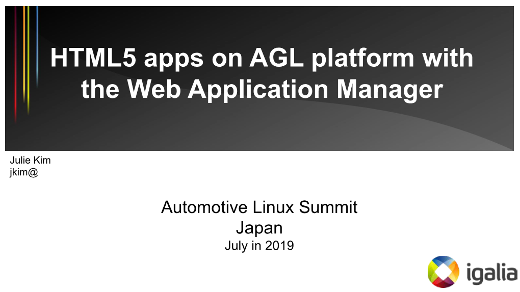 HTML5 Apps on AGL Platform with the Web Application Manager