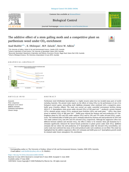 The Additive Effect of a Stem Galling Moth and a Competitive Plant On
