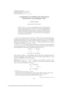 A Morphism of Intersection Homology Induced by an Algebraic Map