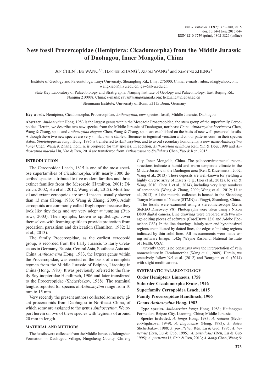 Hemiptera: Cicadomorpha) from the Middle Jurassic of Daohugou, Inner Mongolia, China