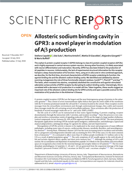 Allosteric Sodium Binding Cavity in GPR3: a Novel Player in Modulation