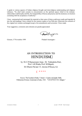 An Introduction to Hinduism