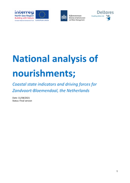 National Analysis of Nourishments; Coastal State Indicators and Driving Forces for Zandvoort-Bloemendaal, the Netherlands