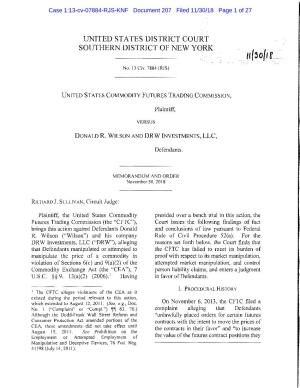 CFTC V. Wilson and DRW Investments