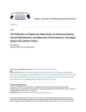The Reification of Hegemonic Masculinity Via Heteronormativity, Sexual Objectification, and Masculine Erp Formances in Tau Kappa Epsilon Recruitment Videos