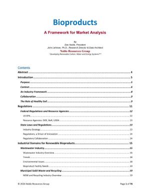 Bioproducts a Framework for Market Analysis