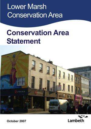 Lower Marsh Conservation Area Statement 2007 Conservation Area