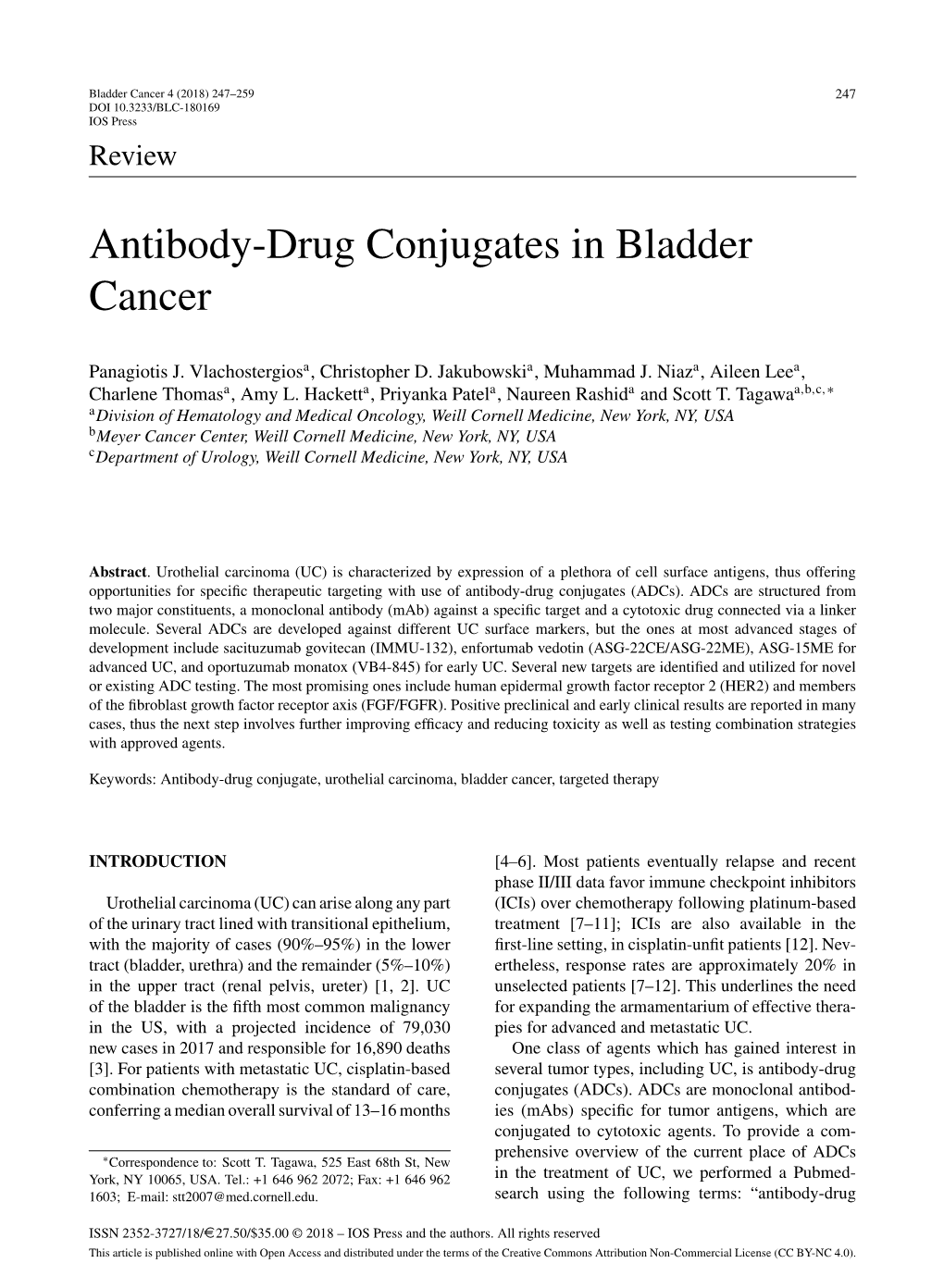 Antibody-Drug Conjugates in Bladder Cancer