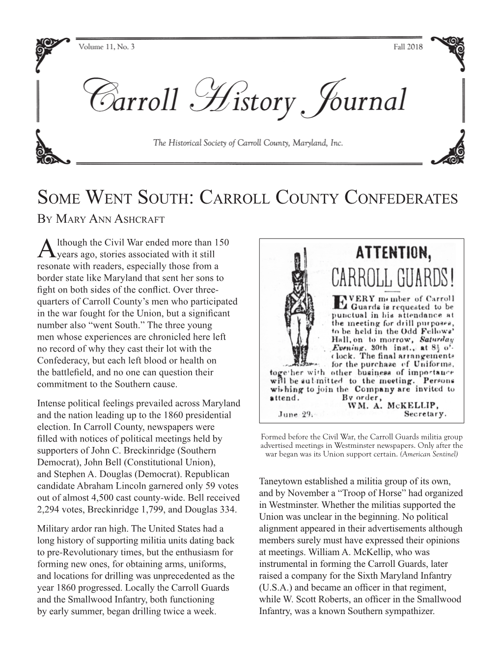 Some Went South: Carroll County Confederates by Mary Ann Ashcraft