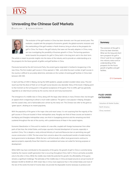 Unraveling the Chinese Golf Markets